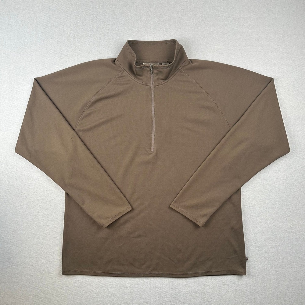 Alpine Design Quarter Zip Pullover Men XL Brown Long Sleeve Activewear Top